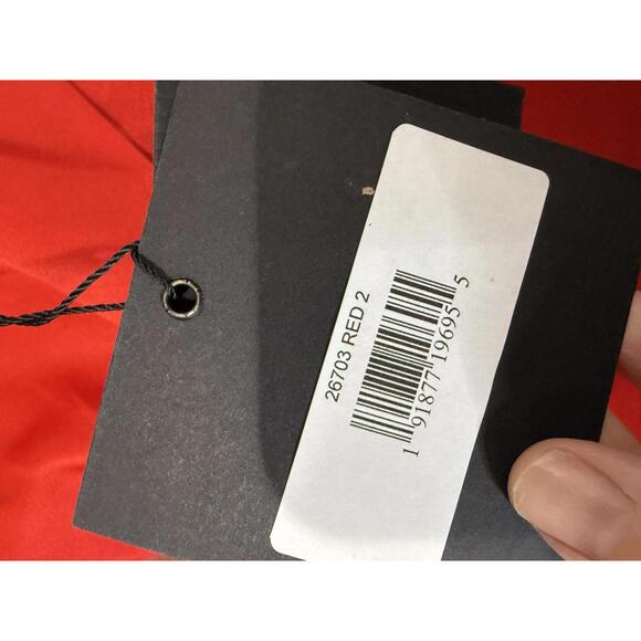 leena Mac Duggal Size 2 Elegant Long Sleeve Red Evening Dress 26703 - Picture 5 of 6